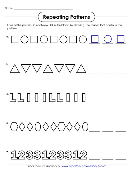 Basic (K-2) - Picture Patterns (Basic) (Printable PDF Worksheet)