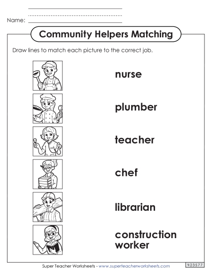 Matching Worksheets - Picture-to-Word Matching Worksheet 2 (Printable PDF Worksheet)