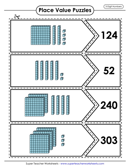 Place Value (3-Digit) (Printable PDF Worksheet)