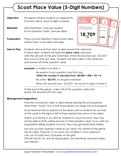 Math - Place Value (5-Digits) (Printable PDF Worksheet)