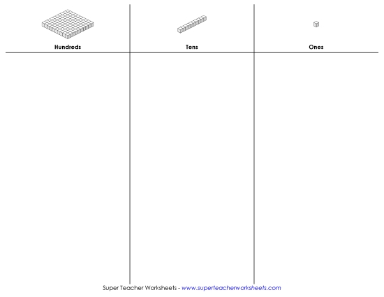 Place Value - Place Value Mat (3-Digit) (Printable PDF Worksheet)