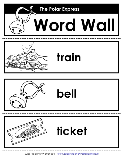 Pocket Chart   Word Wall - Polar Express Word Wall (Printable PDF Worksheet)