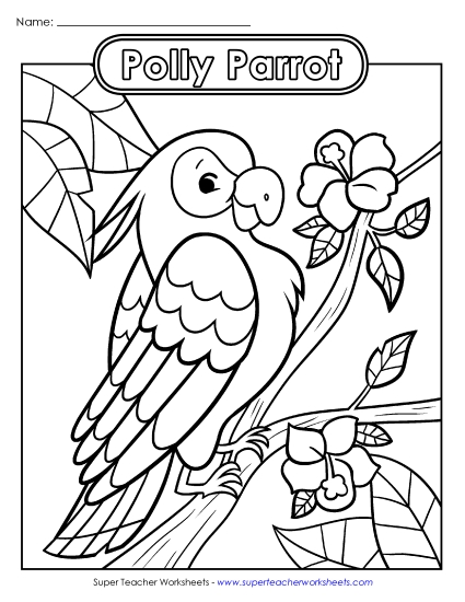 Advanced Pictures (For Older Students) - Polly Parrot (Printable PDF Worksheet)