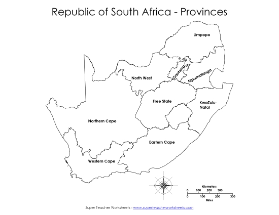 Maps - Provinces - Provinces Map #2 (Printable PDF Worksheet)