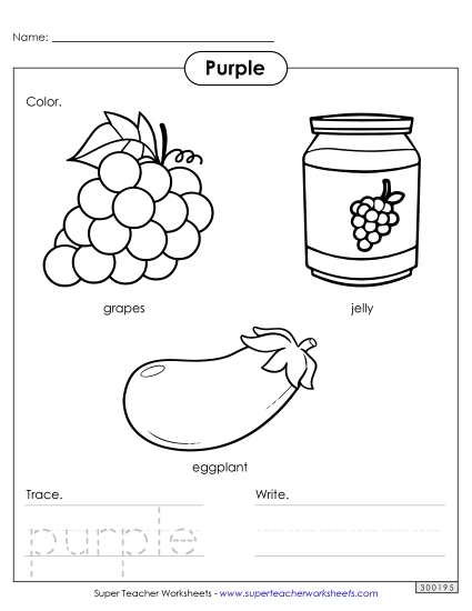 Individual Colors - Purple Things (Printable PDF Worksheet)