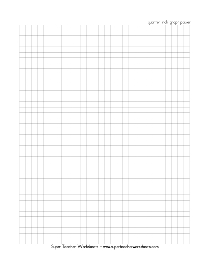 Printable Graph Paper - Quarter Inch Graph Paper  (Printable PDF Worksheet)