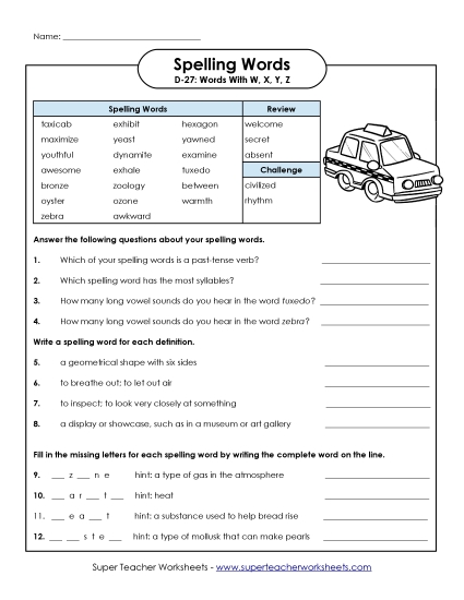 Worksheets - Question Worksheet (D-27) (Printable PDF Worksheet)