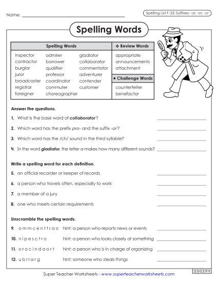 Worksheets and Puzzles - Question Worksheet (F-23) (Printable PDF Worksheet)