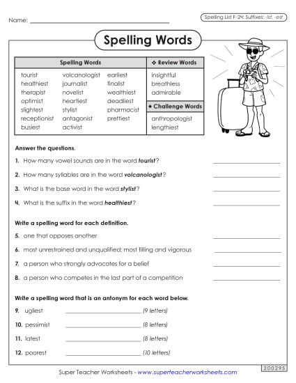 Worksheets and Puzzles - Question Worksheet (F-24)  (Printable PDF Worksheet)