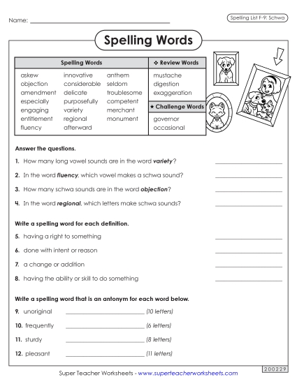 Worksheets and Puzzles - Question Worksheet (F-9) (Printable PDF Worksheet)