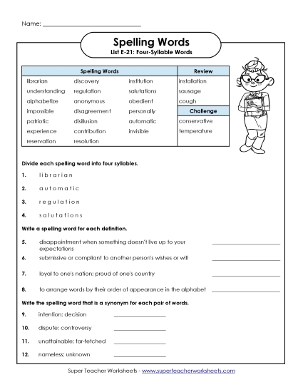Printable Worksheets - Questions (E-21)  (Printable PDF Worksheet)