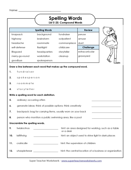 Printable Worksheets - Questions (E-25)  (Printable PDF Worksheet)