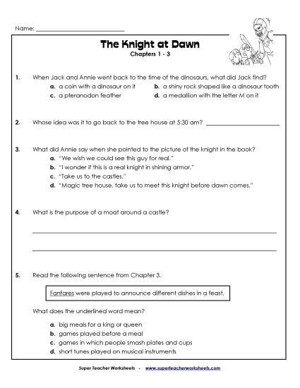 Chapters 1-3 - Questions for Chapters 1 - 3 (Printable PDF Worksheet)