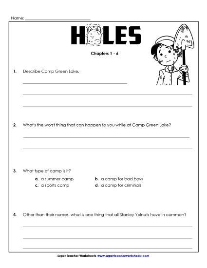 Chapters 1-6 - Questions for Chapters 1-6 (Printable PDF Worksheet)
