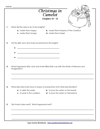 Chapters 10-12 - Questions for Chapters 10-12 (Printable PDF Worksheet)