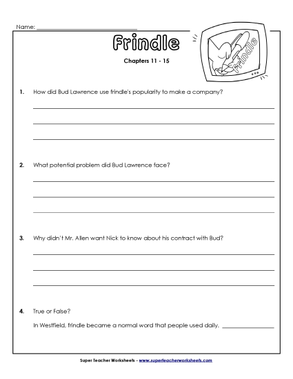 Chapters 11 - 15 - Questions for Chapters 11-15 (Printable PDF Worksheet)