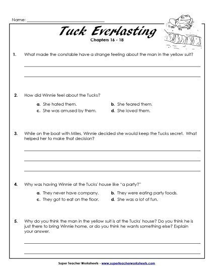 Chapters 16 through 18 - Questions for Chapters 16-18 (Printable PDF Worksheet)