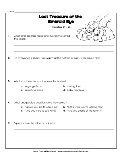 Chapters 21-24 - Questions for Chapters 21-24 (Printable PDF Worksheet)