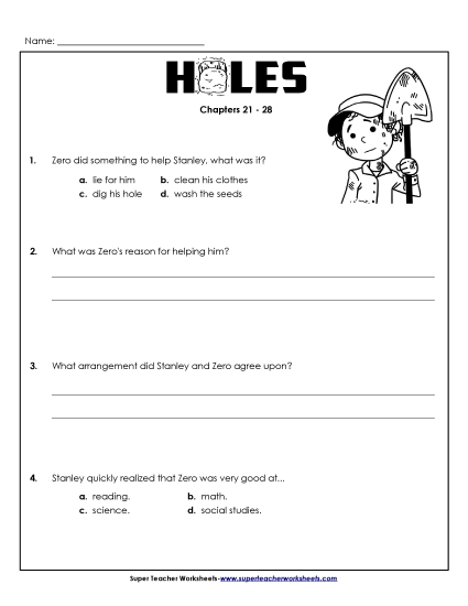 Chapters 21-28 - Questions for Chapters 21-28 (Printable PDF Worksheet)