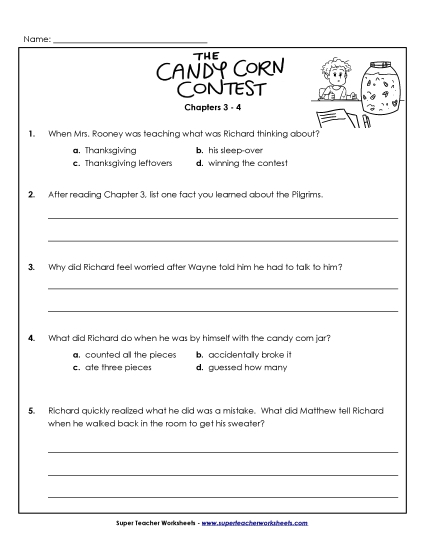 Chapters 3 - 4 - Questions for Chapters 3-4 (Printable PDF Worksheet)