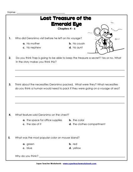 Chapters 4 - 6 - Questions for Chapters 4-6 (Printable PDF Worksheet)