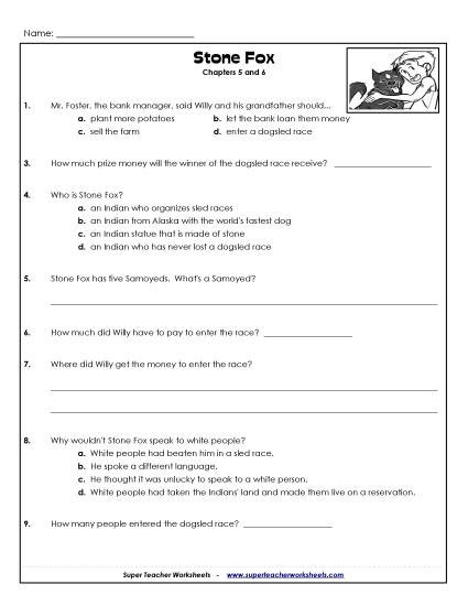 Chapters 5 & 6 - Questions for Chapters 5 & 6 (Printable PDF Worksheet)