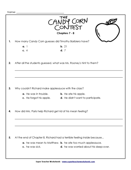 Chapters 7 - 8 - Questions for Chapters 7-8 (Printable PDF Worksheet)