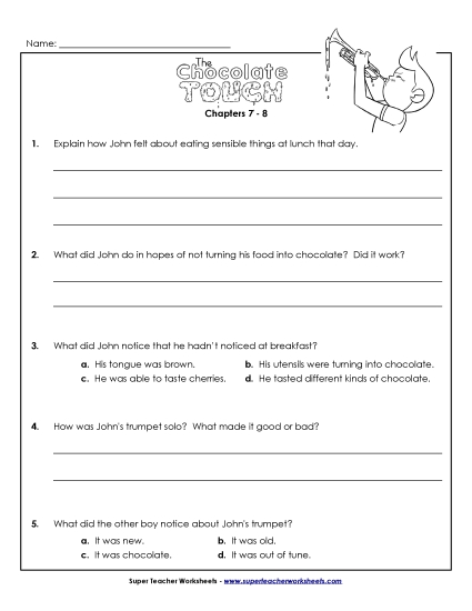Chapters 7-8 - Questions for Chapters 7 & 8 (Printable PDF Worksheet)