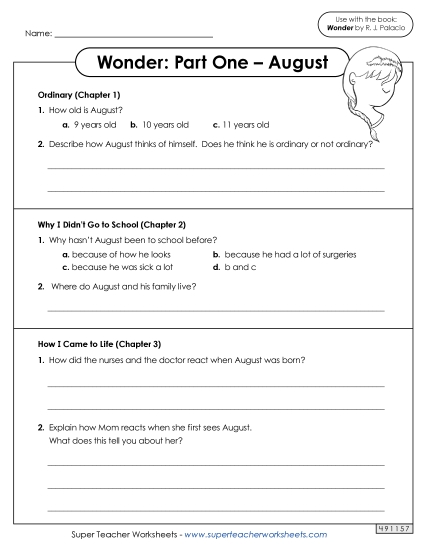 Part 1 - August - Questions for Part 1  (Printable PDF Worksheet)