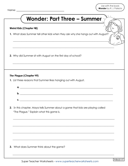 Part 3 - Summer - Questions for Part 3  (Printable PDF Worksheet)