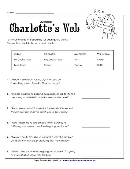 Whole Book - Quotes from Book (Printable PDF Worksheet)