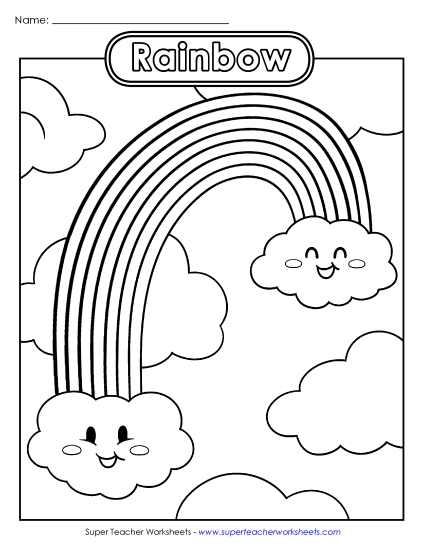 Basic Pictures (For Younger Students) - Rainbow (Printable PDF Worksheet)