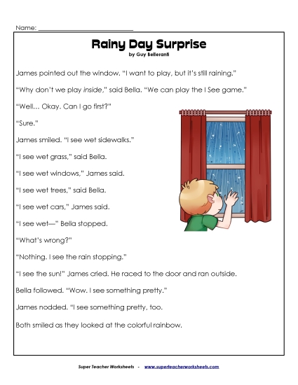 Rainy Day Surprise (Printable PDF Worksheet)