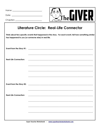 Literature Circles - Real-Life Connector (Printable PDF Worksheet)