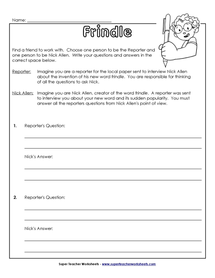 Chapters 6 - 10 - Reporter Interview (Printable PDF Worksheet)