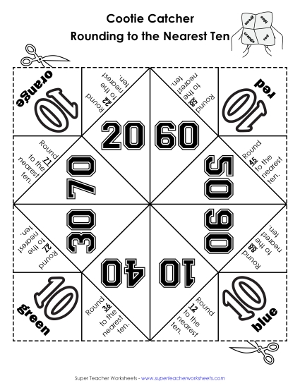 More Math - Rounding (Nearest 10) (Printable PDF Worksheet)