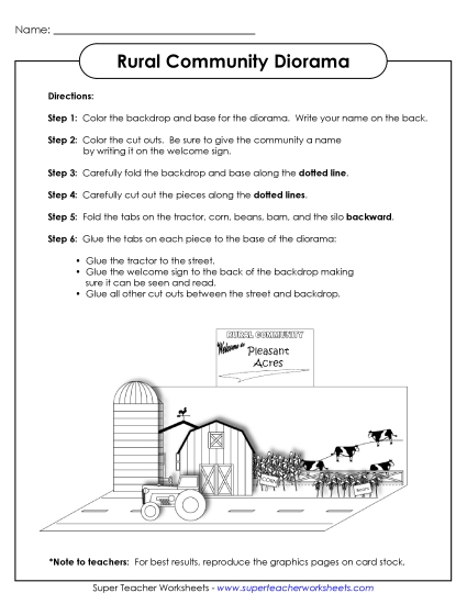 Dioramas - Rural Diorama (Printable PDF Worksheet)