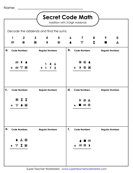 Addition - SCM Addition: 3-Digit Addends (Printable PDF Worksheet)