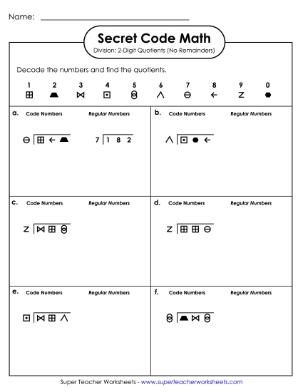 Division - SCM Division: 2-Digit Quotients; No Remainders (Printable PDF Worksheet)