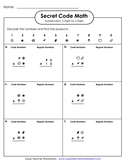 Multiplication - SCM: Multiplication 2 Digits Times 2 Digits (Printable PDF Worksheet)