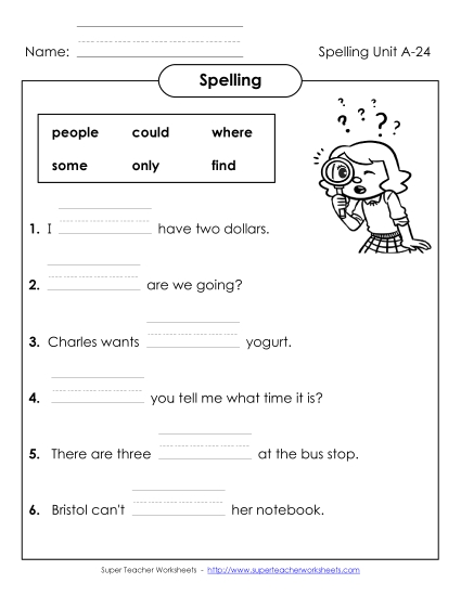 Worksheets - Sentence Completion (A-24)  (Printable PDF Worksheet)