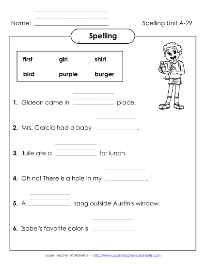 Worksheets - Sentence Completion (A-29)  (Printable PDF Worksheet)