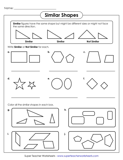 Similar Shapes (Printable PDF Worksheet)