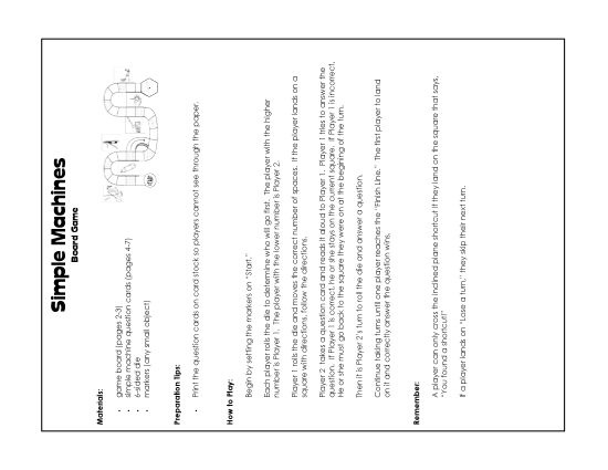 Simple Machines Board Game (Printable PDF Worksheet)