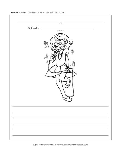 Story Pictures - Singing Sensation (Printable PDF Worksheet)