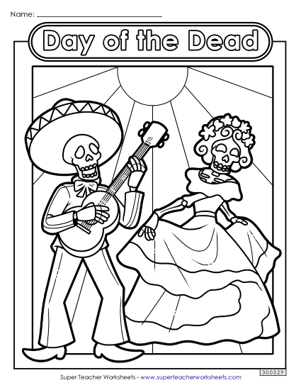 Coloring Pages - Skeletons Coloring Page (Printable PDF Worksheet)