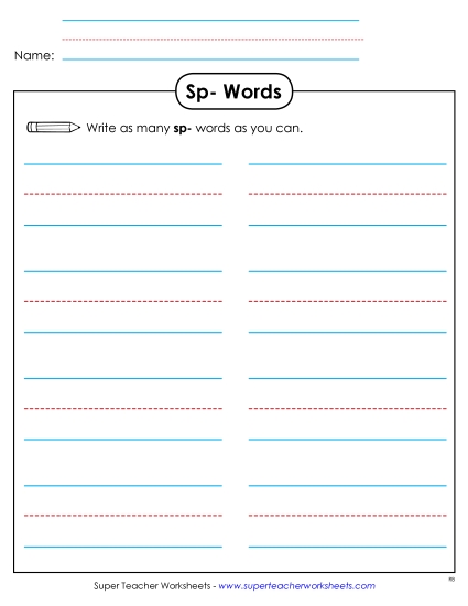 Worksheets - SP Brainstorm (Basic) (Printable PDF Worksheet)