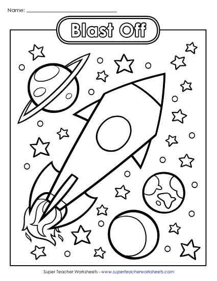Advanced Pictures (For Older Students) - Space: Blast Off (Printable PDF Worksheet)