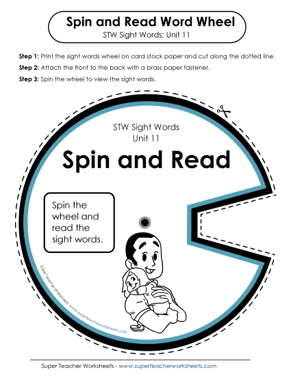 Reading Practice Tools - Spin and Read (Unit 11) (Printable PDF Worksheet)