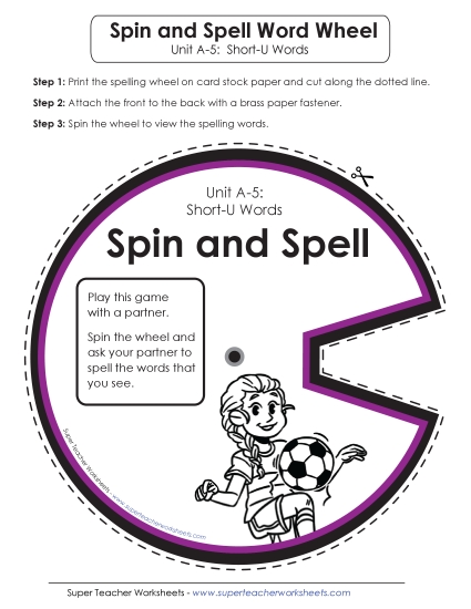 Flashcards, Word Wheel, and Slider - Spin and Spell (A-5) (Printable PDF Worksheet)